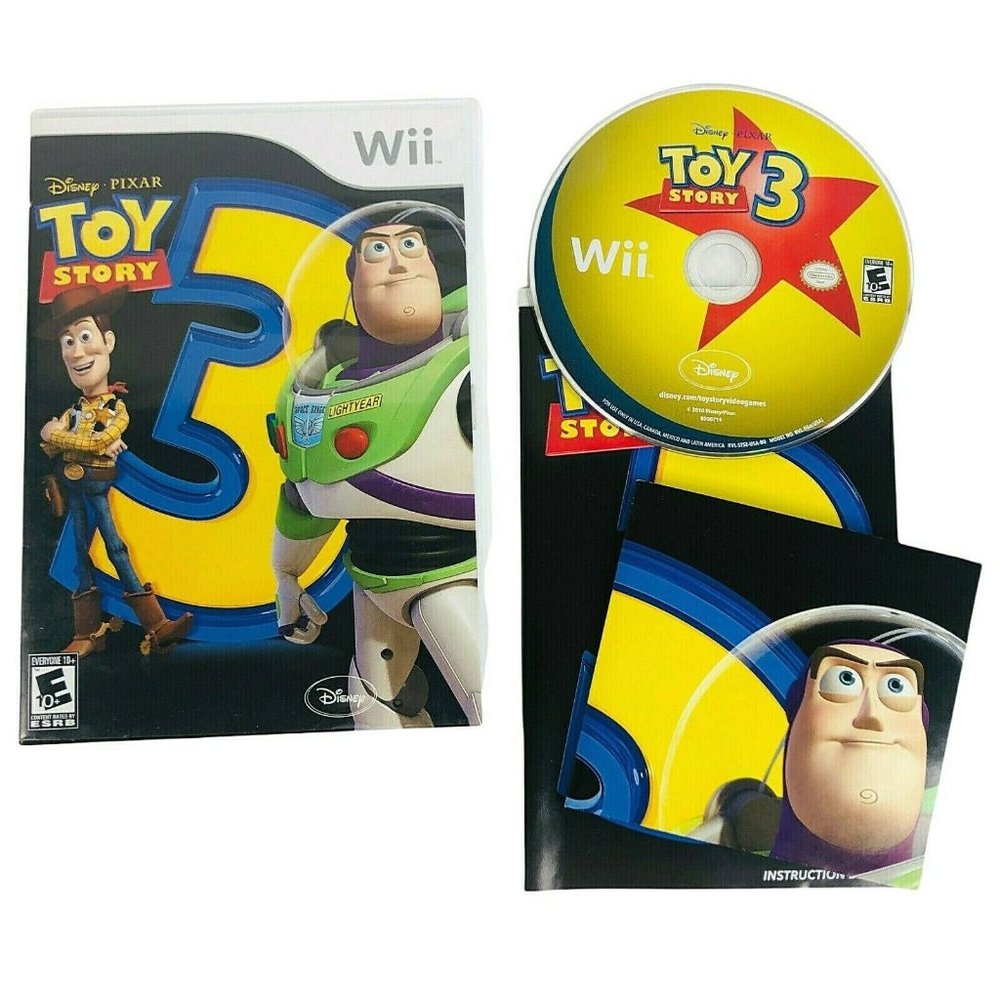 Disney Toy Story Video Game Nintendo WII Disc Manual Case Pixar Complete‎ Works